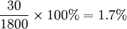frac{30}{1800}	imes 100%=1.7%